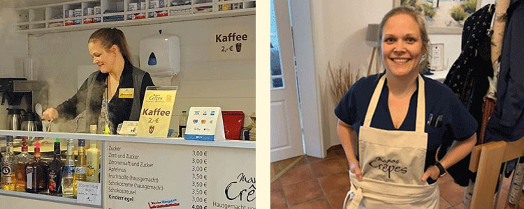 Katharina Splett aus Wedel. Die Tochter von Mamas Crêpes und Nachfogerin. selbst Mama von 2 Jungs und zweitbeste Crêpes Bäckerin! :-) Katharina Splett aus Wedel. Die Tochter von Mamas Crêpes und Nachfogerin. selbst Mama von 2 Jungs und zweitbeste Crêpes Bäckerin! :-)